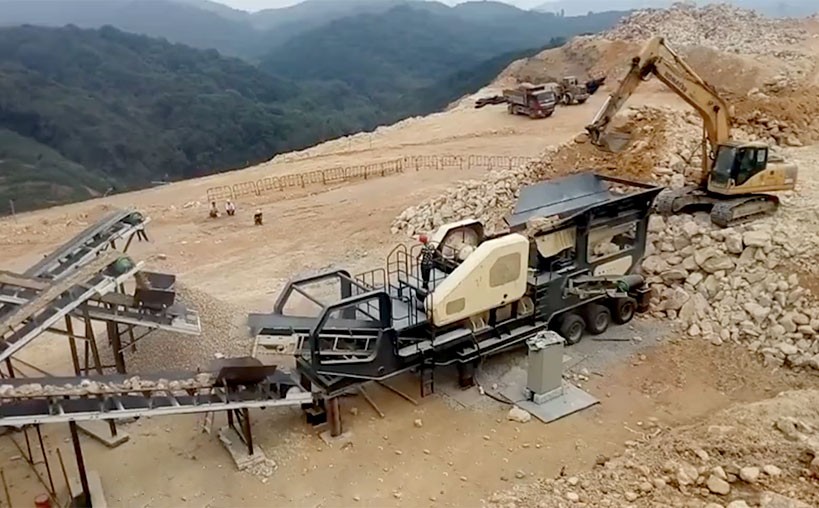 山西300-400t/h石灰石移動(dòng)破碎機(jī)生產(chǎn)線
