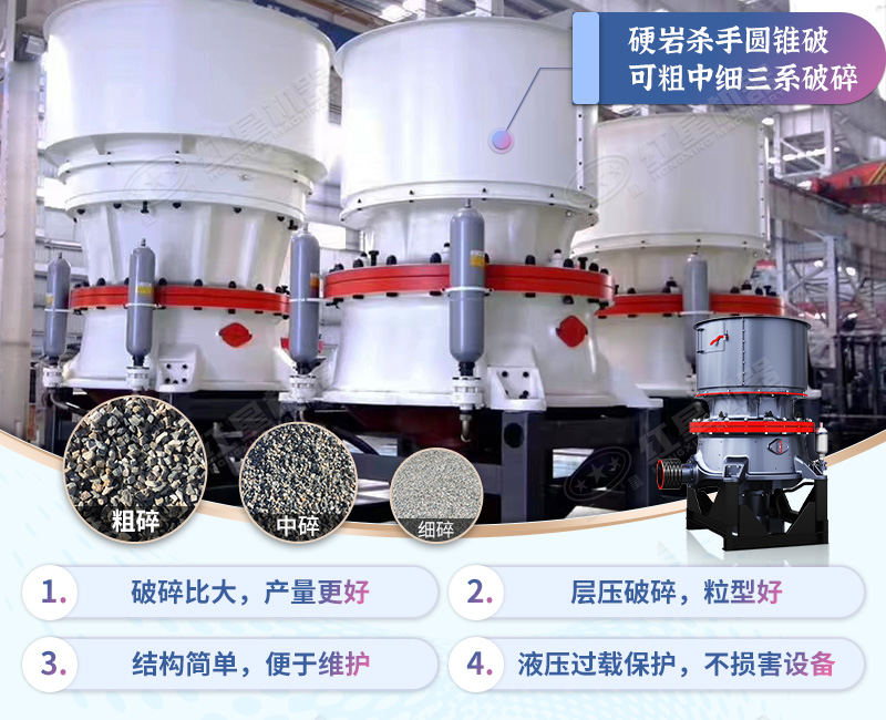 我公司生產(chǎn)的圓錐破碎機(jī)